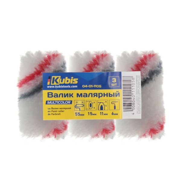 Валик малярный MULTICOLOR 15/55/11мм, d 6мм
