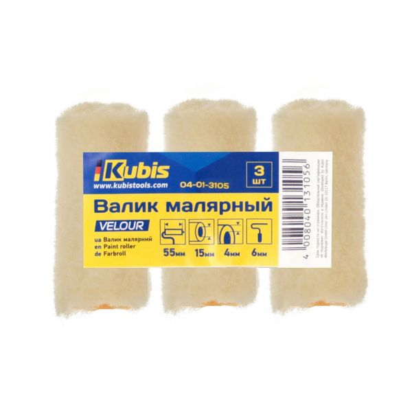 Валик малярный VELOUR 15/55/4 мм, d 6мм