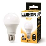 Лампа LED LEBRON L-A60, 8W, E27, 4100K, 720Lm