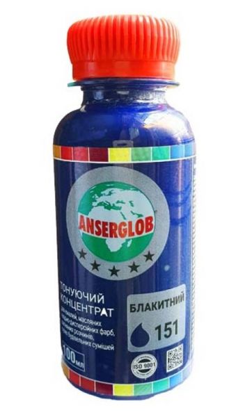 Тонирующий концентр Anserglob №151 голубой 0,1л