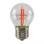 Лампа LED VELMAX V-FILAMENT-G45, 2W, E27, КРАСНАЯ, 200LM