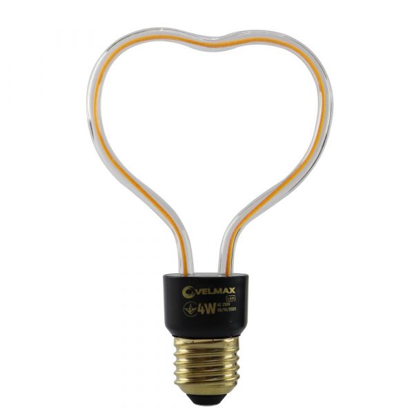 Лампа LED VELMAX V-FILAMENT-DECOR-СЕРДЦЕ, 4W, E27, 2700K, 260LM