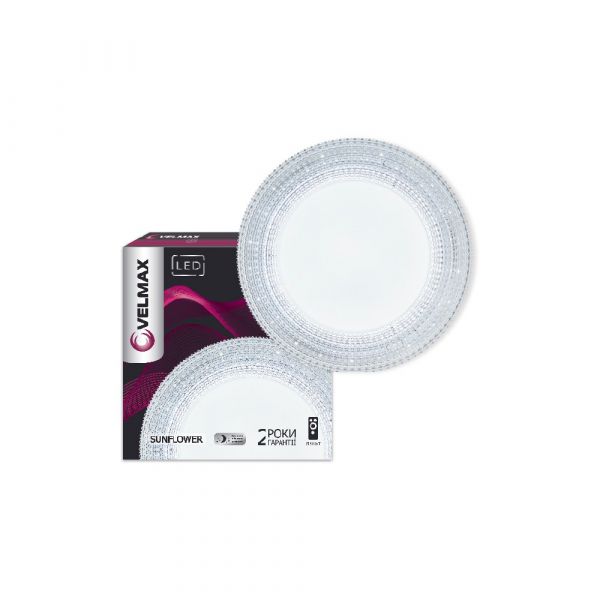 Светильник LED VELMAX V-CL-SUNFLOWER, 70W, SMART, 3000K-6500K, 4900LM, пульт дистанционного управления