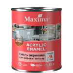 Эмаль акриловая для дерева и металла, белая шелковисто-матовая Maxima