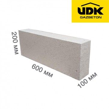 Газобетон UDK 100*200*600 (1,8м3/пал)
