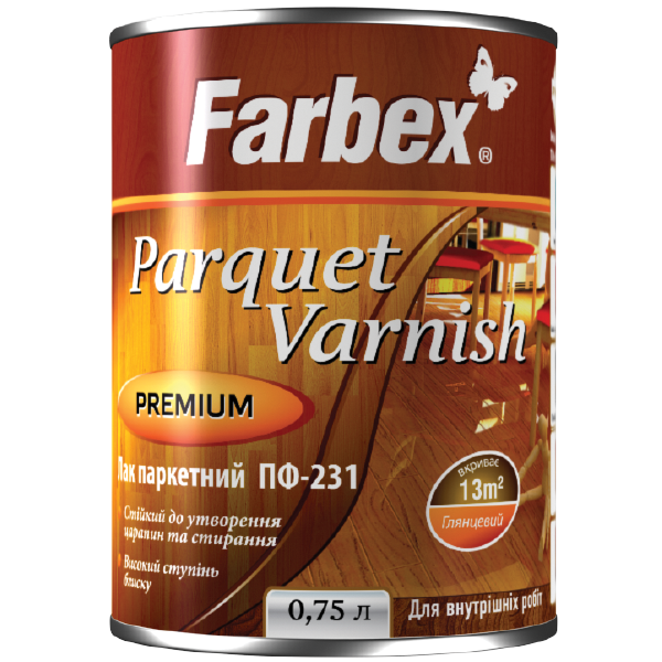 Лак паркетный ПФ-231 Farbex, 0,75л