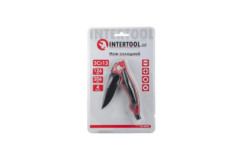 Нож универсальный Intertool - 206 мм складной