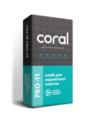 Клей для керамической плитки Coral, PRO-11