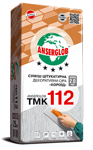 Смесь штукатурная декоративная серая «короед» ANSERGLOB ТМК 112 25кг